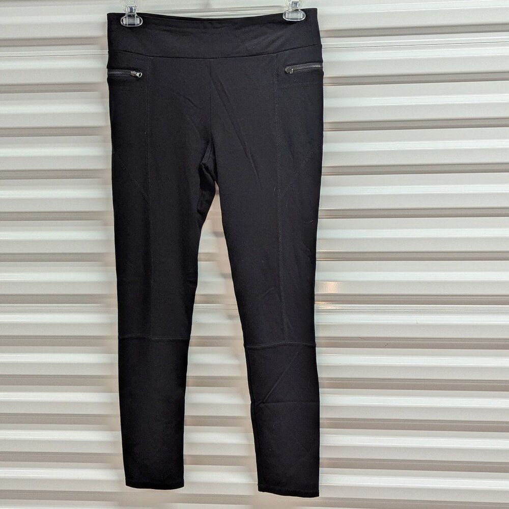 Eaka Size 10 Black Pull On Pants with Zippers Normcore Plain Jane